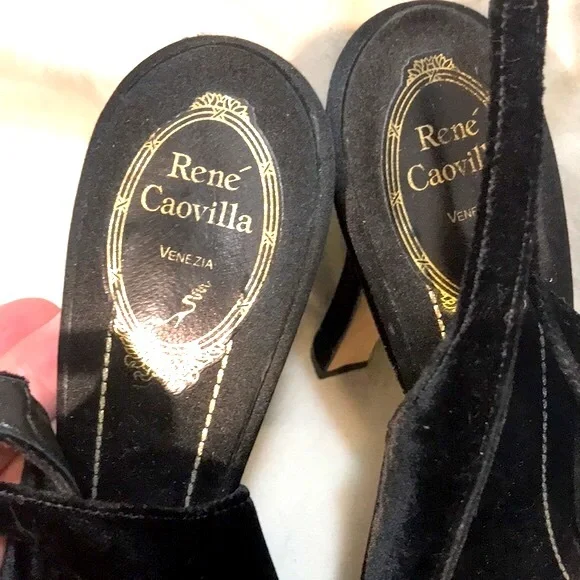 Rene Caovilla open toe rhinestone heels, Sz 9 (40) - Picture 6 of 9